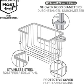 Mensola da bagno senza foratura color argento lucido in acciaio inox Valognes – Wenko