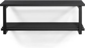 Scarpiera nera in metallo da parete 71x26x34 cm Marco – Spinder Design