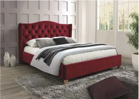 Letto Aspen in velluto bordeaux - Blu59 160×200 cm