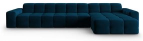 Divano angolare in velluto blu scuro (angolo destro) Kendal - Micadoni Home