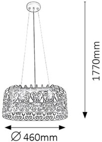 Rabalux 2157 - Lampadario ALESSANDRA 2xE27/60W/230V nero