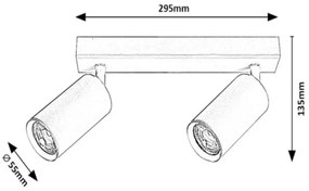 Rabalux 2082 - Faretto da binario SOLO 2xGU10/25W/230V bianco