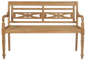 Panca batavia con cuscino nero 120 cm in massello di teak