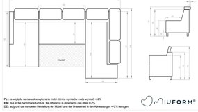 Divano letto angolare beige (angolo sinistro) Sweet Harmony - Miuform