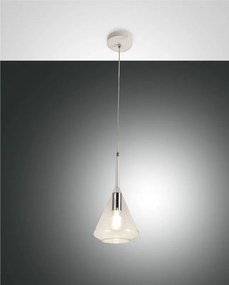 Lampadario Glamour Tris bianco paralume trasparente E27 LA MIA LUCE