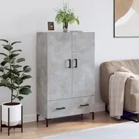 Credenza Grigio Cemento 69,5x31x115 cm in Legno Multistrato 828240