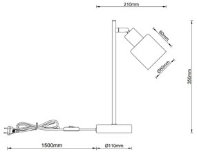 Globo 54114-1T - Lampada da tavolo TRENT 1xE14/25W/230V