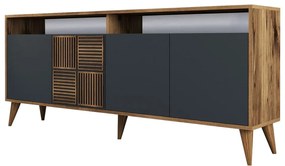 Credenza antracite in noce 180x79 cm Milan - Kalune Design