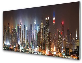 Rivestimento parete cucina Città della notte di New York 100x50 cm