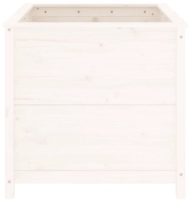 Fioriera da Giardino Bianca 82,5x82,5x78cm Legno Massello Pino