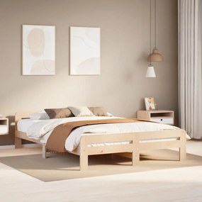 Letto Senza Materasso 160x200 Cm İn Legno Massello Di Pino /