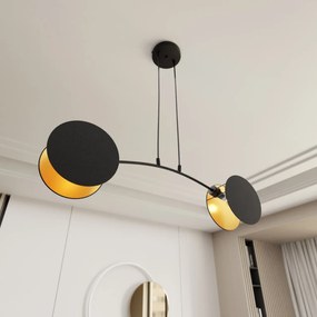 Lampadario a Sospensione MOTIF 2 In Acciaio e Tessuto 2xE27