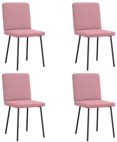 Sedie Da Pranzo 4 Pz Rosa İn Velluto /