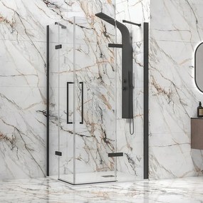 Box doccia 100x120 nero opaco doppio battente | KT1000N - KAMALU