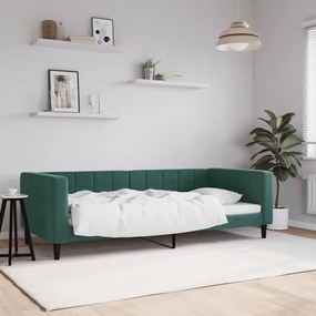 Letto Da Giorno Verde Scuro 90x200 Cm İn Velluto /