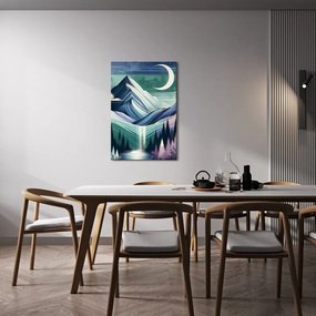 Quadro su tela – Bosco e montagne di notte