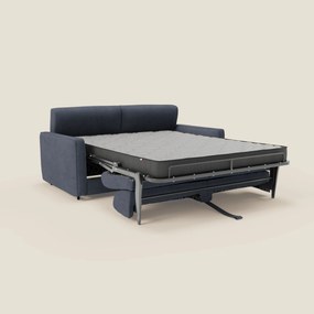 Nivon Divano letto moderno materasso H16 cm con poggiatesta in tessuto impermeabile T25 blu denim