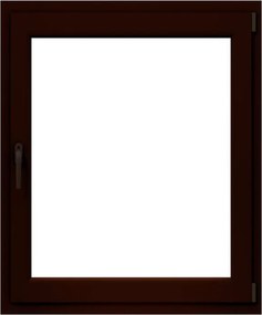 Finestra in PVC effetto legno noce L 80 x H 120 cm, 1 anta apertura a destra