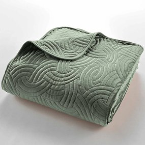 Set con copriletto e federa verde in velluto 240x260 cm Solange – douceur d'intérieur