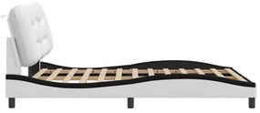Giroletto con Testiera Bianco e Nero 140x190 cm in Similpelle
