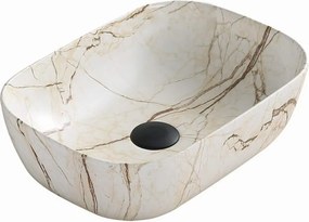 Mexen Rita lavabo da appoggio 45 x 32 cm, pietra beige - 21084592