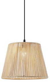Lampada a sospensione da esterno nera con paralume in corda beige IP44 - Cava Jayla