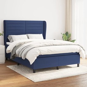 Giroletto A Molle Con Materasso Blu 140x190 Cm İn Tessuto /