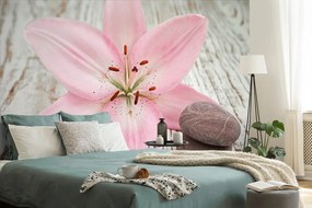 Carta da parati autoadesiva – Giglio rosa e pietre Zen