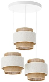 Lampadario a corda BOHO 3xE27/60W/230V crema/iuta