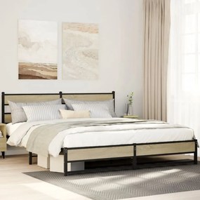 Giroletto Senza Materaso İn Metallo Rovere Sonoma 180x200 Cm /