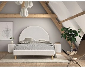 Letto singolo imbottito bianco con griglia 140x200 cm MOON - Vipack