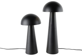 Set di 2 lampade da terra intelligenti per esterni nere 50 cm e 65 cm - Mushroom