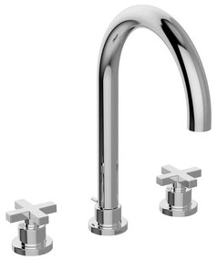 Rubinetto per lavabo getto aerato Los Angeles cromato lucido HUBER H 28 cm