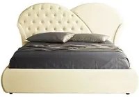 Letto matrimoniale c-contenitore in ecopelle crema 215x220xh.122 cm EFFEZ