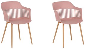Set di 2 sedie da pranzo plastica rosa BERECA Beliani