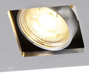 Faretto da incasso rettangolare in acciaio 2 luci - Qure