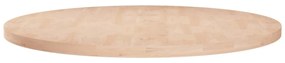 Piano Tavolo Rotondo Ø80x2,5 Cm Massello Di Rovere Non Trattato /