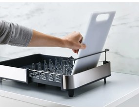 Set di scolapiatti e dispenser di sapone nero/argentato in plastica 36x32 cm Rethink Your Sink – Joseph Joseph