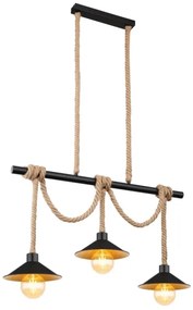 Globo 15690-3H - Lampadario a sospensione su cavo DIANA 3xE27/60W/230V nero