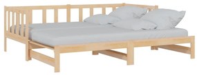 Divano letto con letto estraibile 90x200cm legno massello pino