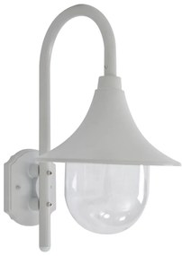 Lampada Da Parete Da Giardino E27 42 Cm İn Alluminio Bianco /