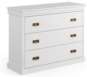 Comò cassettone legno massello bianco shabby toscano
