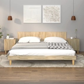 Comodini 2 Pz Rovere Sonoma İn Legno Multistrato /