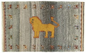 Gabbeh Tappeto 90x140 Nero (Iran) Annodato A Mano