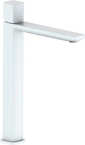 Rubinetto per lavabo getto laminare cristallino Coral bianco pvd AQUASANIT