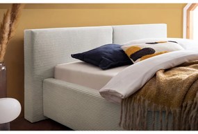 Letto matrimoniale imbottito beige con contenitore con rete inclusa 140x200 cm Cube – Meise Möbel