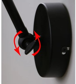 Applique FUNDO 1xE27/40W/230V nero/oro