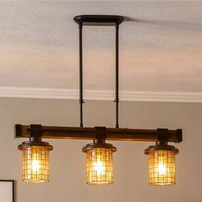 Avonni Lampada a sospensione AV-4216-3EY, a 3 luci, regolabile in altezza