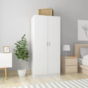 Armadio Bianco Lucido 80x52x180 Cm İn Legno Multistrato /