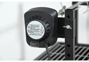 Griglia a carbone con motore 4W/230V nero